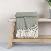 Anna Pure Wool Throw Olive by Biggie Best